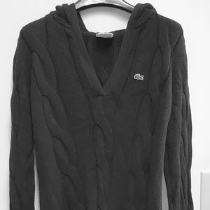Lacoste cable knit hooded sweater